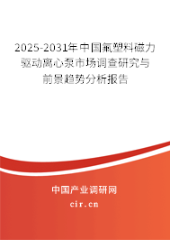 2025-2031年中國氟塑料磁力驅(qū)動(dòng)離心泵市場調(diào)查研究與前景趨勢分析報(bào)告
