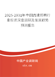 2025-2031年中國古建照明行業(yè)現(xiàn)狀深度調研及發(fā)展趨勢預測報告