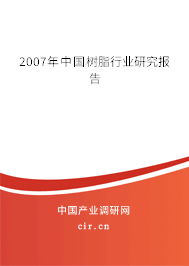 2007年中國(guó)樹脂行業(yè)研究報(bào)告