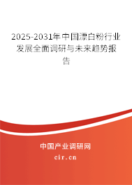 2025-2031年中國(guó)漂白粉行業(yè)發(fā)展全面調(diào)研與未來(lái)趨勢(shì)報(bào)告