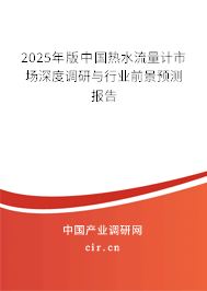 2025年版中國熱水流量計市場深度調(diào)研與行業(yè)前景預測報告 2025年版中國熱水流量計市場深度調(diào)研與行業(yè)前景預測報告