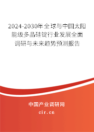 2024-2030年全球與中國(guó)太陽(yáng)能級(jí)多晶硅錠行業(yè)發(fā)展全面調(diào)研與未來(lái)趨勢(shì)預(yù)測(cè)報(bào)告