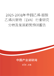 2025-2031年中國乙烯-醋酸乙烯共聚物（EVA）行業(yè)研究分析及發(fā)展趨勢預(yù)測報告