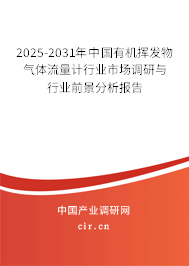 2025-2031年中國有機揮發(fā)物氣體流量計行業(yè)市場調(diào)研與行業(yè)前景分析報告