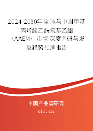 2024-2030年全球與中國甲基丙烯酸乙酰氧基乙酯（AAEM）市場深度調(diào)研與發(fā)展趨勢預(yù)測報告