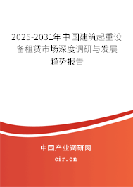 2025-2031年中國建筑起重設(shè)備租賃市場深度調(diào)研與發(fā)展趨勢報告 2025-2031年中國建筑起重設(shè)備租賃市場深度調(diào)研與發(fā)展趨勢報告
