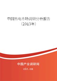 中國熱電市場調(diào)研分析報告（2013年）