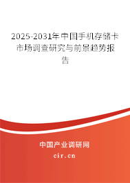 2025-2031年中國手機(jī)存儲卡市場調(diào)查研究與前景趨勢報告