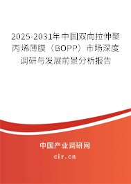 2025-2031年中國雙向拉伸聚丙烯薄膜（BOPP）市場深度調(diào)研與發(fā)展前景分析報(bào)告