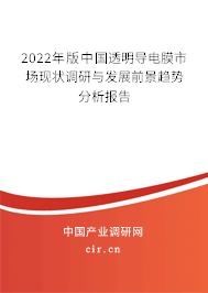 2022年版中國透明導(dǎo)電膜市場現(xiàn)狀調(diào)研與發(fā)展前景趨勢分析報告