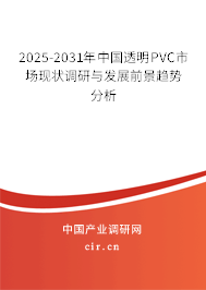 2025-2031年中國透明PVC市場現(xiàn)狀調(diào)研與發(fā)展前景趨勢分析