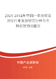 2025-2031年中國一氧化碳監(jiān)測儀行業(yè)發(fā)展研究分析與市場前景預測報告