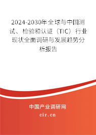 2024-2030年全球與中國測試、檢驗和認證（TIC）行業(yè)現(xiàn)狀全面調研與發(fā)展趨勢分析報告
