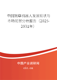 中國割草機(jī)器人發(fā)展現(xiàn)狀與市場前景分析報告（2025-2031年）