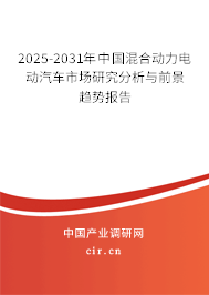 2025-2031年中國混合動力電動汽車市場研究分析與前景趨勢報告