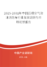 2025-2031年中國壓縮空氣泡沫消防車行業(yè)發(fā)展調(diào)研與市場前景報告 2025-2031年中國壓縮空氣泡沫消防車行業(yè)發(fā)展調(diào)研與市場前景報告