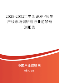 2025-2031年中國(guó)BOPP膜生產(chǎn)線市場(chǎng)調(diào)研與行業(yè)前景預(yù)測(cè)報(bào)告