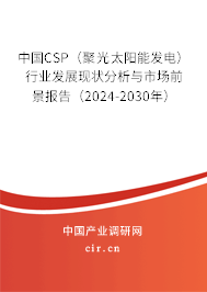 中國CSP（聚光太陽能發(fā)電）行業(yè)發(fā)展現(xiàn)狀分析與市場前景報告（2024-2030年）