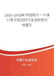 2025-2031年中國城市一卡通行業(yè)深度調(diào)研與發(fā)展趨勢分析報告