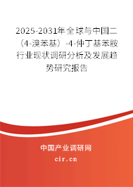 2025-2031年全球與中國二(4-溴苯基)-4-仲丁基苯胺行業(yè)現(xiàn)狀調(diào)研分析及發(fā)展趨勢(shì)研究報(bào)告 2025-2031年全球與中國二(4-溴苯基)-4-仲丁基苯胺行業(yè)現(xiàn)狀調(diào)研分析及發(fā)展趨勢(shì)研究報(bào)告