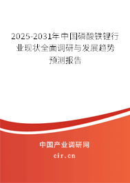 2025-2031年中國(guó)磷酸鐵鋰行業(yè)現(xiàn)狀全面調(diào)研與發(fā)展趨勢(shì)預(yù)測(cè)報(bào)告