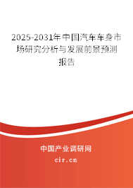 2025-2031年中國汽車車身市場研究分析與發(fā)展前景預(yù)測報(bào)告