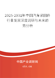 2025-2031年中國(guó)汽車緊固件行業(yè)發(fā)展深度調(diào)研與未來(lái)趨勢(shì)分析