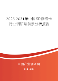 2025-2031年中國SD存儲(chǔ)卡行業(yè)調(diào)研與前景分析報(bào)告