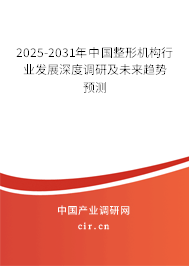 2025-2031年中國整形機構(gòu)行業(yè)發(fā)展深度調(diào)研及未來趨勢預(yù)測