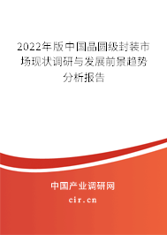 2022年版中國晶圓級封裝市場現(xiàn)狀調(diào)研與發(fā)展前景趨勢分析報告 2022年版中國晶圓級封裝市場現(xiàn)狀調(diào)研與發(fā)展前景趨勢分析報告