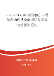 2025-2031年中國噻吩-3-硼酸市場現(xiàn)狀全面調(diào)研與發(fā)展趨勢預(yù)測報告