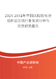 2025-2031年中國太陽能電池組件層壓機(jī)行業(yè)發(fā)展分析與前景趨勢(shì)報(bào)告