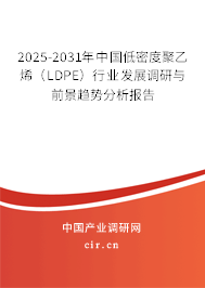 2025-2031年中國低密度聚乙烯(LDPE)行業(yè)發(fā)展調(diào)研與前景趨勢分析報告 2025-2031年中國低密度聚乙烯(LDPE)行業(yè)發(fā)展調(diào)研與前景趨勢分析報告