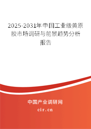 2025-2031年中國工業(yè)級黃原膠市場調(diào)研與前景趨勢分析報告 2025-2031年中國工業(yè)級黃原膠市場調(diào)研與前景趨勢分析報告