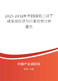 2025-2031年中國偶氮二異丁腈發(fā)展現(xiàn)狀與行業(yè)前景分析報告