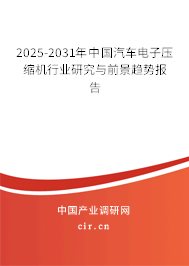 2025-2031年中國(guó)汽車電子壓縮機(jī)行業(yè)研究與前景趨勢(shì)報(bào)告