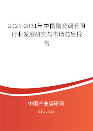 2025-2031年中國(guó)陶瓷調(diào)節(jié)閥行業(yè)發(fā)展研究與市場(chǎng)前景報(bào)告