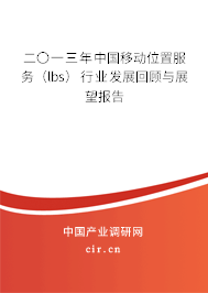 二〇一三年中國移動(dòng)位置服務(wù)（lbs）行業(yè)發(fā)展回顧與展望報(bào)告
