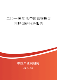 二〇一三年版中國管樁樁尖市場調(diào)研分析報告