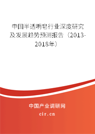 中國(guó)半透明皂行業(yè)深度研究及發(fā)展趨勢(shì)預(yù)測(cè)報(bào)告（2013-2018年）