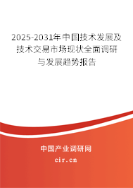 2025-2031年中國技術發(fā)展及技術交易市場現(xiàn)狀全面調研與發(fā)展趨勢報告