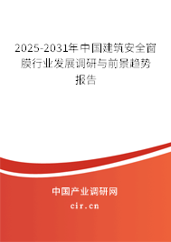 2025-2031年中國建筑安全窗膜行業(yè)發(fā)展調(diào)研與前景趨勢報告