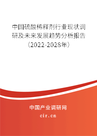 中國硫酸稀釋劑行業(yè)現(xiàn)狀調(diào)研及未來發(fā)展趨勢分析報告（2022-2028年）