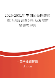 2025-2031年中國葡萄糖酸鹽市場深度調(diào)查分析及發(fā)展前景研究報告