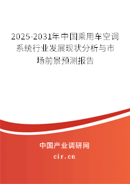 2025-2031年中國乘用車空調(diào)系統(tǒng)行業(yè)發(fā)展現(xiàn)狀分析與市場前景預(yù)測報(bào)告